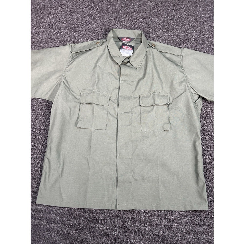New True Spec Tactical Shirt Men's 2XL Green Army Military Utility‎ Ripstop